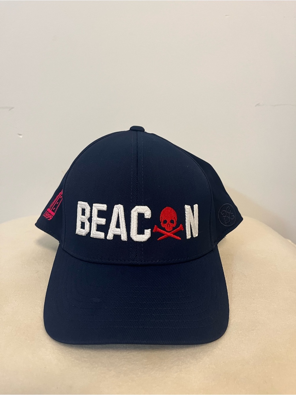 Gfore Navy Hat with Red Skull Accent (Beacon Hill Country Club)